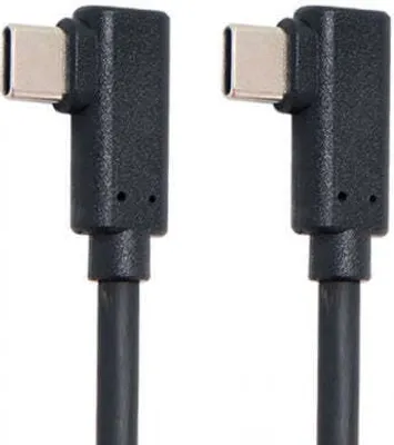 Produktbild von System-S USB Typ C 3.1 Kabel auf USB Typ C 3.1  Gen 2 65W Gbit/s 90° Grad gewinkelt 180cm