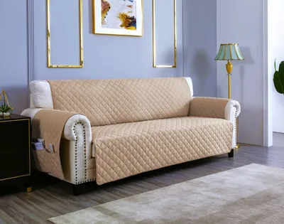 Productafbeelding van Bankhoes voor 1-zitsbank, 60 cm, waterdicht, omkeerbaar, met kussen, kleur: kaki