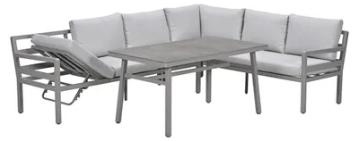 Produktbild von Garden Impressions Corsica Lounge-Dining Set - 4-teilig - rechts - Taupe - valley sand  - slate grau keramisch Glass