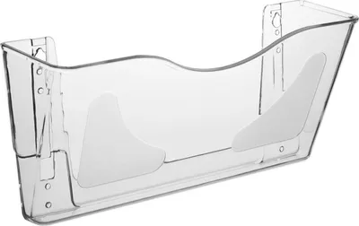 Produktbild von Transparenter DIN A4 Quer Wandprospekthalter / Dokumentenhalter / Ordnerhalter / Mappenhalter / Wandhalter / Wandmontage / mit Bohrlöchern
