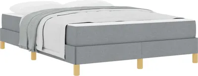 Zdjęcie produktu dla Łóżko sprężynowe z materacem Jasnoszary 160 x 200 cm tkanina