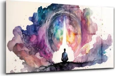 Obrázok produktu pre Obraz z tvrdeného skla - Maľovanie Stien - Temperované Sklo - 140x70 cm - Životný štýl meditácie