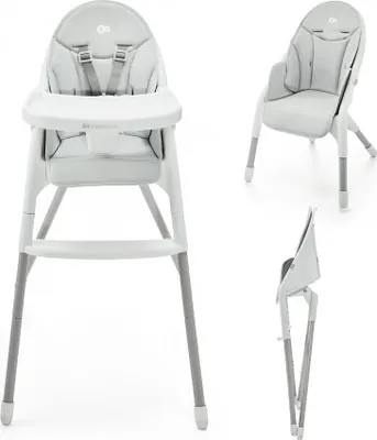 Image de Kinderkraft DINNLY - Chaise pliante pour enfants - Confortable et imperméable - Harnais à 5 points - Grandit avec l'enfant - Facile à nettoyer - Cadre en acier stable