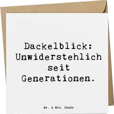 Produktbild von Mr. & Mrs. Panda Glückwunschkarte Spruch Kurzhaardackel Dackelblick - Weiß - Geschenk, Klappkarte, Dackel Wesen, Hunde, Hunderassen Vielfalt, doppelkarte, treue Augen