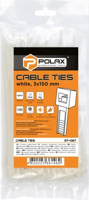 Produktbild von Kabelbinder, Nylon, weiß, 3 x 150 mm, 100 Stück Polax