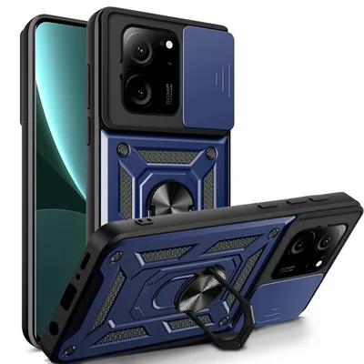 Produktbild von Outdoor Panzer Hülle Xiaomi 13T / 13T Pro Handyhülle Kameraschutz Ringhalter Blau