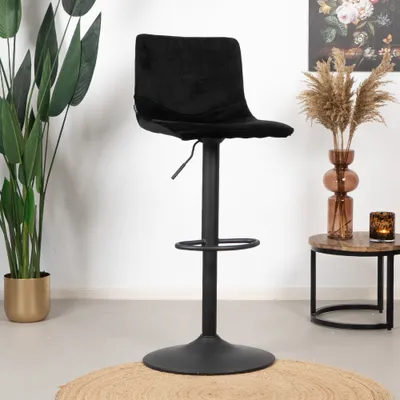 Produktbild von Bronx71 Barhocker Samt Frenkie 60 - 76 cm schwarz