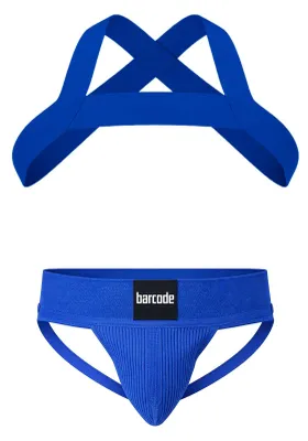 Immagine prodotto di Barcode Berlin - Intimo da Uomo Sospensorio - Multipack 1x Sergey Jockstrap + 1x Matt Harness Royal - Taglia S