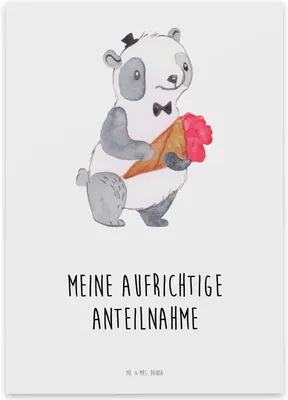 Produktbild von Mr. & Mrs. Panda Trauerspruchkarte Panda Anteilnahme - Weiß - gedenkkarte, Beileid, Beerdigung, Beileidskarte, Trauerkarte, Kondolenz, Abschiedskarte, Kondolenzkarte