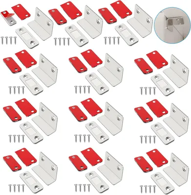 Produktbild von Schubladen- & Schranksicherung Magnetischer Türmagnet, 12 Stück, L-förmiger Türmagnet, selbstklebende Boxen, Magnet, Tür, Möbel, magnetischer Schrank,