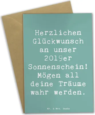 Produktbild von Mr. & Mrs. Panda Grußkarte Spruch 2019 Geburtstag - Meeresbrise - Geschenk, Geburtsjahr, Liebe und Freude, Geburtstagsgeschenk, weihnachtskarten, babykarte, Alter