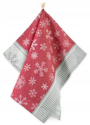 Image de Zwoltex Torchon SNOW Bleu Coton Festif 50x70