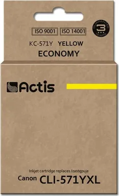Obrázok produktu pre Actis KC-571Y, Štandardná výťažnosť, Žltá, Atrament na báze farby, 12 ml, 1 kusov, Balenie po jednom kuse