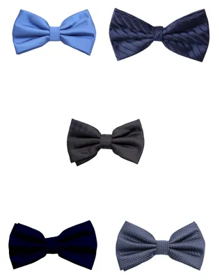 Produktbild von Fabio Farini - 5 Stück Herren Fliegen - Farbton Blau - Männer Querbinder Vorgebunden Blau - Indigo Blue