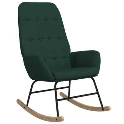 Image de vidaXL Chaise à bascule Vert foncé Tissu