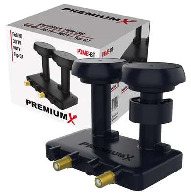 Produktbild von PremiumX Twin Monoblock LNB 6° PXMB-6T Sat für 2 Teilnehmer DVB-S2 HDTV UHD