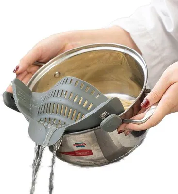 Produktbild von Silikon Sieb BPA-frei grau Küchenzubehör