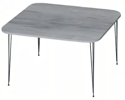 Image de Table basse grise contemporaine en bois et acier inoxydable