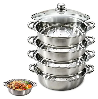 Obrázek produktu pro Napařovač 28 cm, nerezová ocel, 4 patra, indukční, stohovatelný