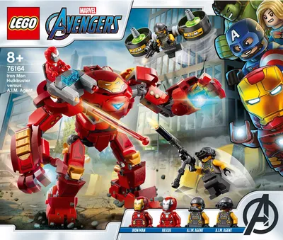 Produktbild von LEGO 76164 Marvel Avengers Iron Man Hulkbuster vs. A.I.M.-Agent, bewegliche Mech Figur, Spielzeug für Kinder, Actionfigur