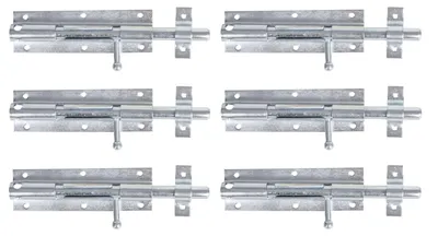 Immagine prodotto di Alberts 824037 Bullone Grendel, con impugnatura a pomello e senza molla, zincato, piastra 175 x 55 mm, set da 6