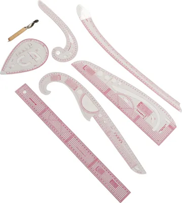Produktbild von 7pcs French Curve Lineal transparentes PVC CM MM hohe Genauigkeit Langable Nähset für DIY -Dressmaking -Handwerk
