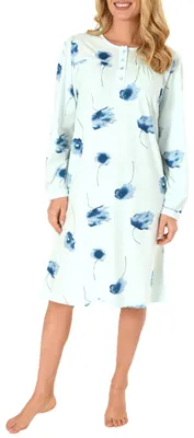 Obrázok produktu pre Elegantná dámska nočná košeľa s dĺžkou 105 cm a čelenkou pri krku - 291 210 90 193 ; svetlo tyrkysová , 48