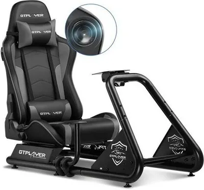 GTPLAYER simulátor kokpit, pretekársky kokpit SIM, stojan na volant pretekárskeho simulátora stojan na pretekárske kreslo s reproduktorom Bluetooth a zásobníkom na pedále