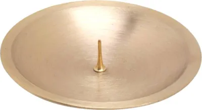 Produktbild von Kerzenteller mit Dorn Ø8cm Messing Gold Matt Kerzenuntersetzer Kerzenständer