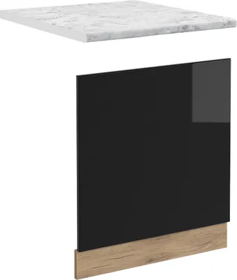 Produktbild von Frontblende Vicco R-Line Schwarz Hochglanz 60 cm , AP Marmor, Model 46469