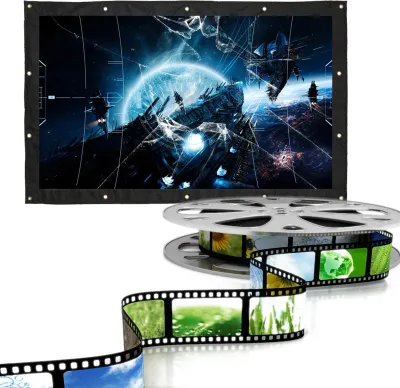 Image de 120 Inch 16:9 Indoor Outdoor Film Theater Movie Projection Screen Curtain Projector Matte White