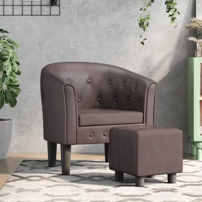 Zdjęcie produktu dla VidaXL 356465, Sztuczna skóra, Brązowy, 110 kg, 39 cm