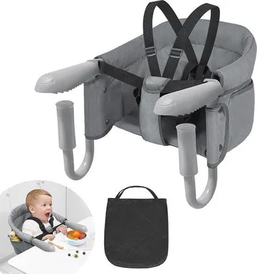 Produktbild von Famanu Hochstuhl für Babys und Kleinkinder - Faltbar mit Tragetasche und Antirutsch-Klemmen