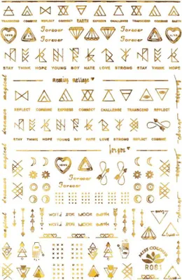 Image de Mince or holographique autocollant de clou géométrique R081