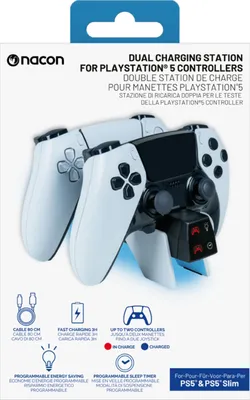 Produktbild von BIGBEN USB Dual-Charger V4 für PS5 Controller, Schwarz/Weiß (Dualsense, DualSense Edge, RGB)