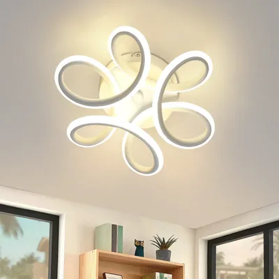 Zdjęcie produktu dla ZMH lampa sufitowa LED lampa sufitowa sypialnia nowoczesna mała lampa do przedpokoju 26W biała lampa kuchenna ciepła biała 3000K lampa geometryczna do przedpokoju salonu kuchni