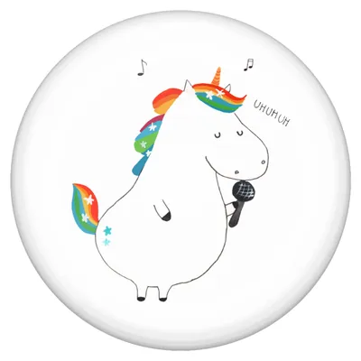 Produktbild von Mr. & Mrs. Panda Pin Einhorn Sänger - Weiß - Geschenk, Party, Ansteckschmuck, Geburtstag, Freundin, Ansteckbutton, Unicorn, Einhörner, Button, Badge, Fest, Plakette