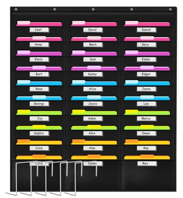 Image de Organisateur mural pour bureau et école, avec 20 compartiments - Noir