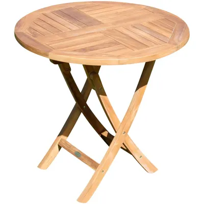 Produktbild von AS-S TEAK runder Klapptisch Gartentisch Holztisch Garten Tisch rund 80cm JAV-COAMO Teakholz