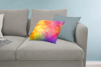 Produktbild von MuchoWow® Zierkissen Sofakissen Wohnzimmer Dekokissen 60x40 cm Aquarell - Orange - Rosa - Kopfkissen - Polster mit Foto