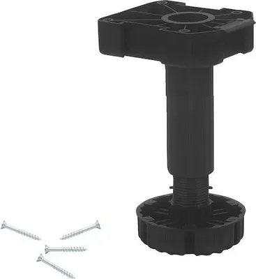 Image de Pied de meuble 175 mm réglable en hauteur 165-193 mm plastique noir