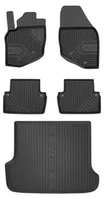 Productafbeelding van Rubberen automatten + kofferbakmat voor Volvo XC70 I 2000-2007 (stationwagen) – 5-delig, zwart, op maat – Wielganizator