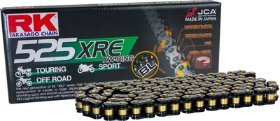 Image de Chaîne RK Open Transmission Noir XRE 104 maillons 525 fermeture par rivets
