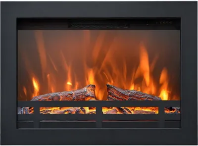 Produktbild von Casa Padrino Luxus Elektro Einbaukamin Schwarz 60,2 x 17,7 x H. 43,8 cm - Wohnzimmer Deko LED Kamin mit Fernbedienung - Wohnzimmer Möbel - Luxus Möbel - Luxus Elektro LED Einbaukamine