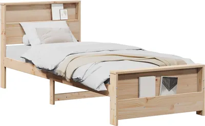 Produktbild von vidaXL Bettrahmen mit Kopfteil Braun 100 x 200 cm Holzwerkstoff