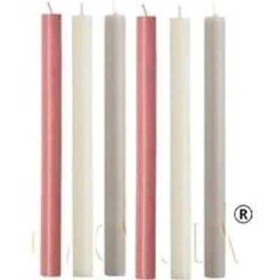 Imagen del producto de Velas Cactus Stabkerzen – Rosa pálido, color marfil – 6 unidades – 30 cm – Ø 2,1 cm