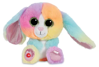 Produktbild von Kuscheltier Hase Hoppibow 15cm bunt - Glubschis Plüschfigur weich