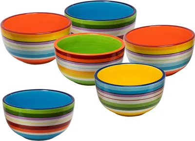 Produktbild von Porzellan Müslischale Ø 13cm bunt - 6er Set - Müslischüssel Obst Schale Schüssel