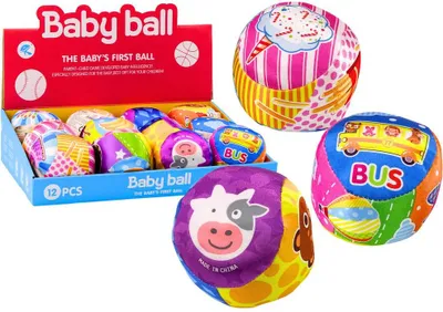 Zdjęcie produktu dla Miękka Piłka Z Grzechotką Kolorowa Piłka Zwierzęta Owoce 10cm Mix