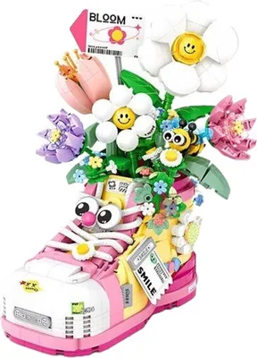 Produktbild von Blumen im Stiefel - Mini-Klemmbausteine (LOZ 1351)